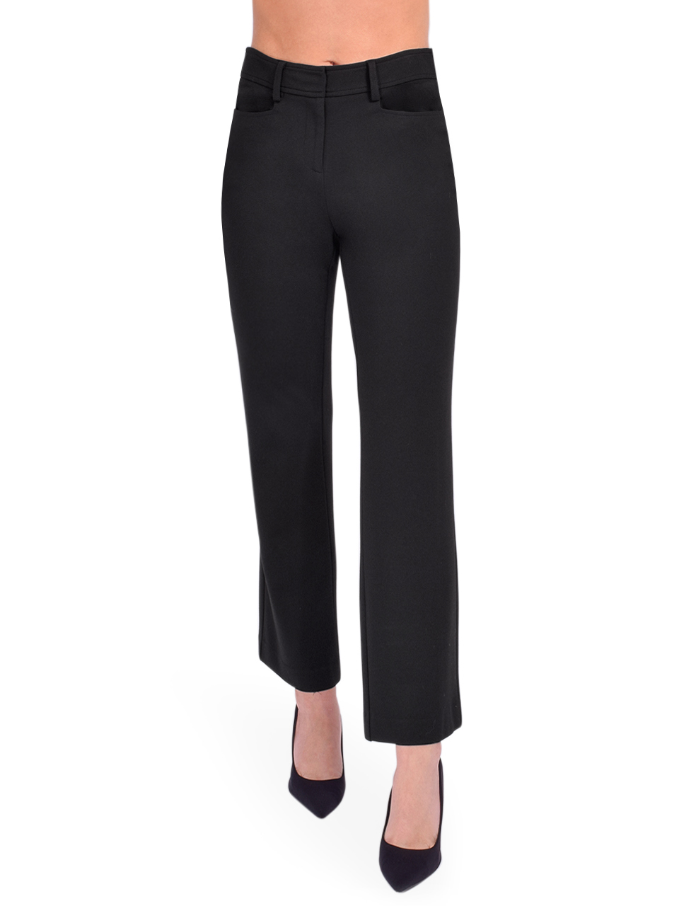 DREW Harriet Cropped Pant in Black Front View 