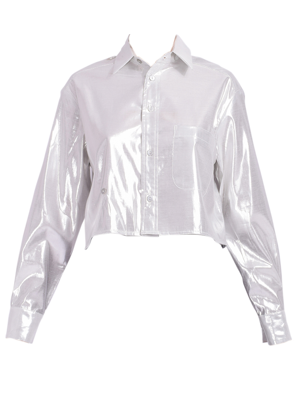 CISSA The SHORTY Shirt in Silver Lurex Product Shot 