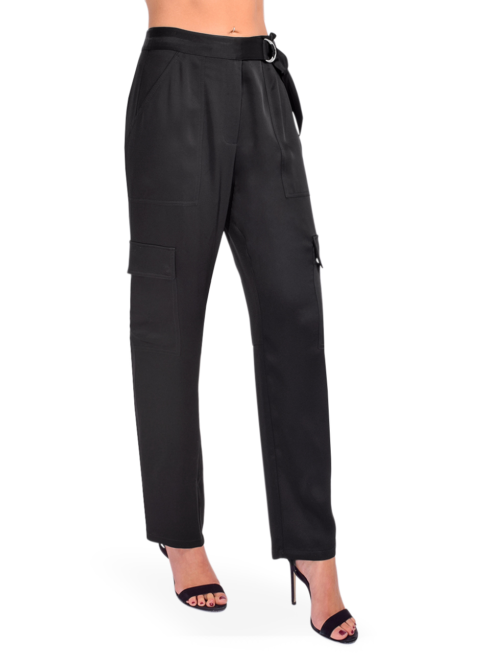 SIMKHAI Carolina Utility Pant in Black Side View 