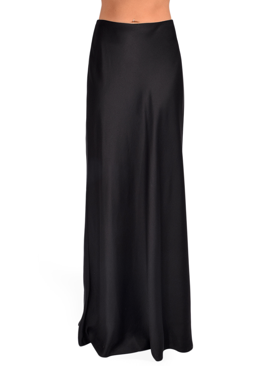 SIMKHAI Kiri Maxi Skirt in Black Front View 