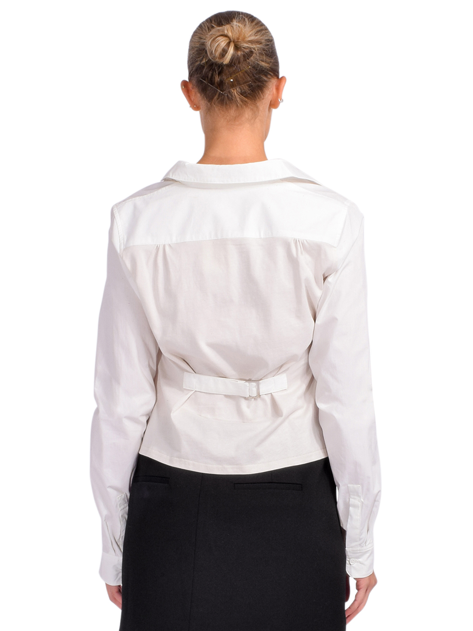 Mes Demoiselles Argentine Button Down Shirt in White Back View