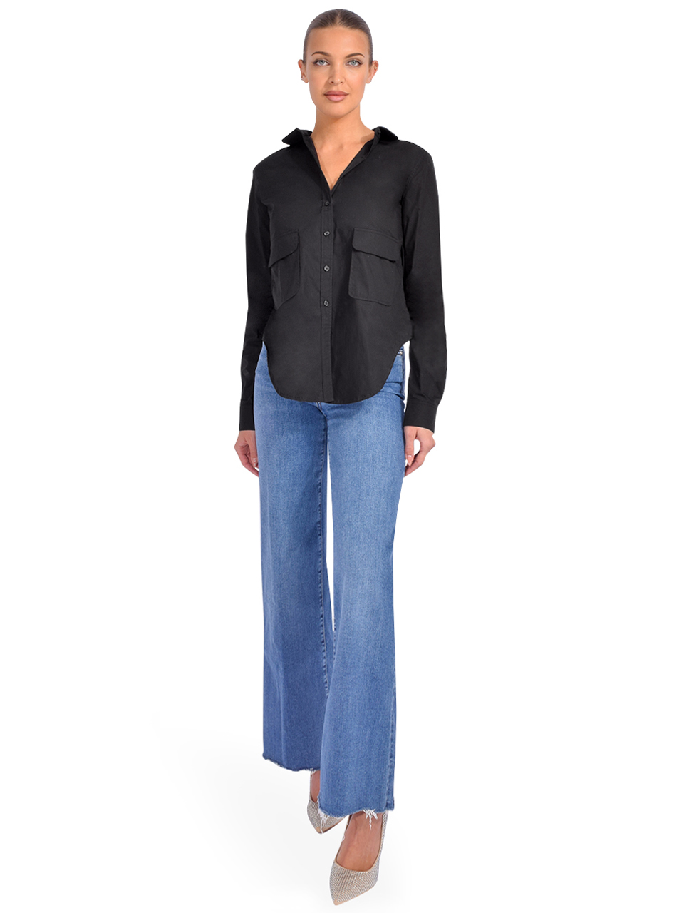 Mes Demoiselles Argentine Button Down Shirt in Black Full Outfit 