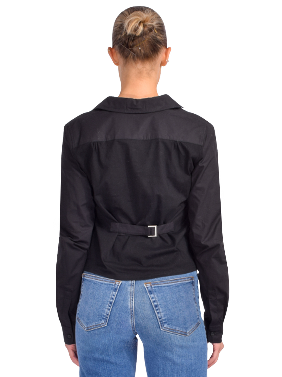Mes Demoiselles Argentine Button Down Shirt in Black Back View 