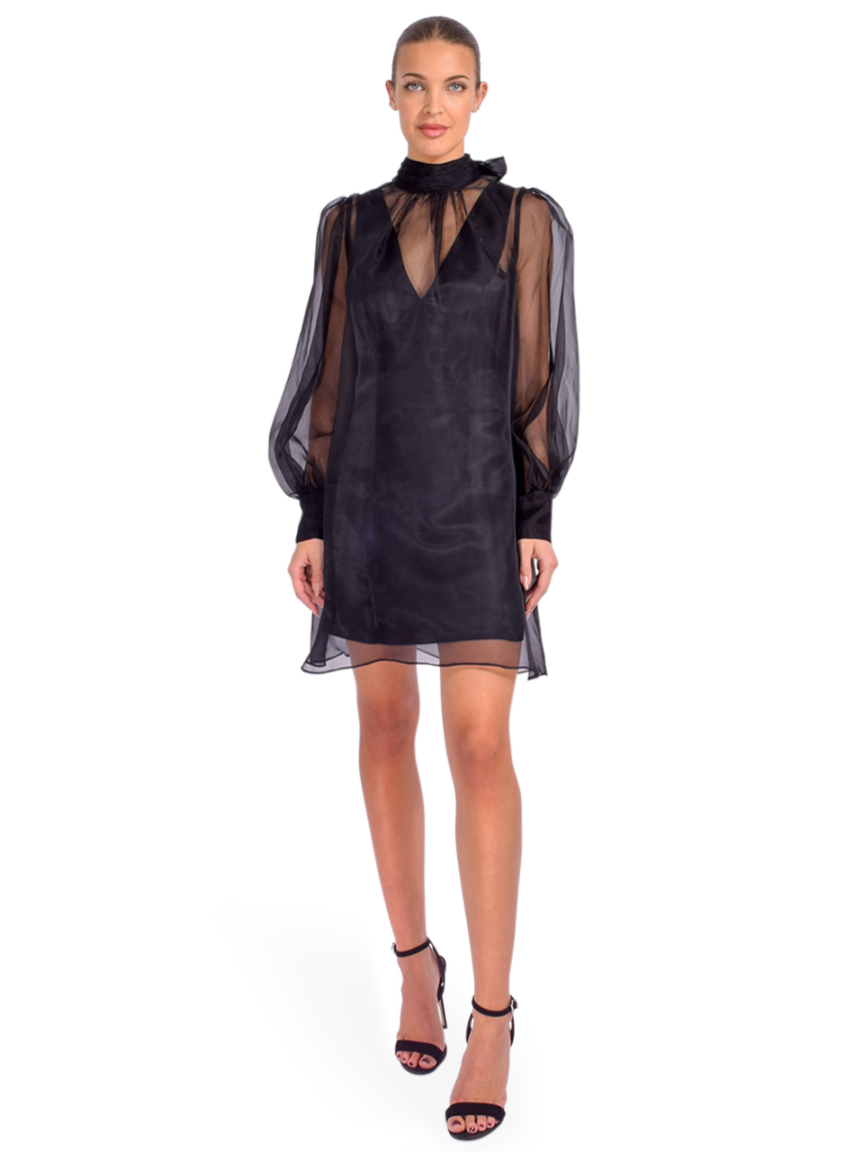 Cinq a Sept Reo Dress in Black Front View 1