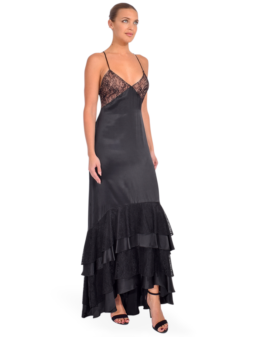 CAMI NYC Seville Dress in Black Side View 