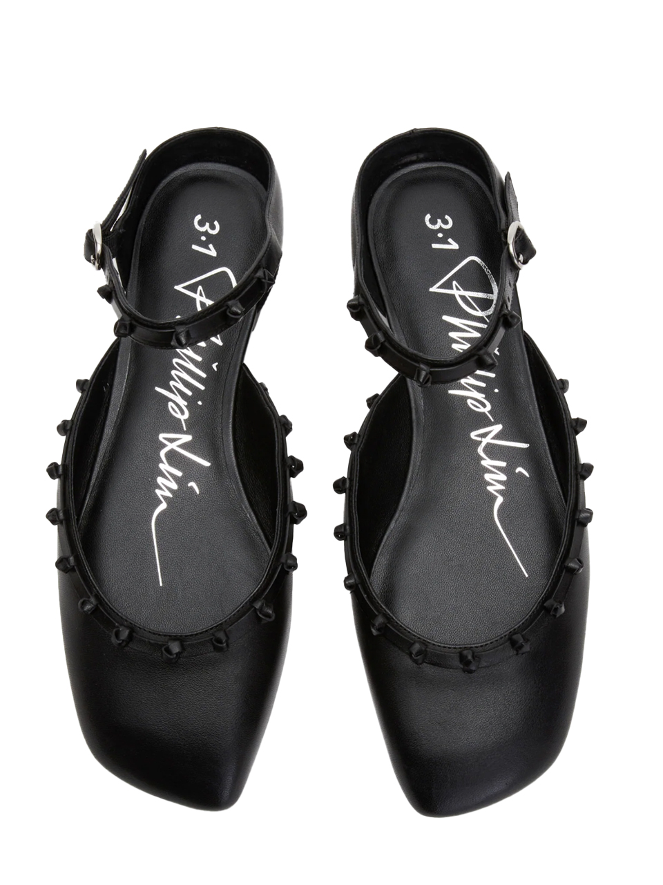 3.1 Phillip Lim ID Mary Jane Flat with Leather Craft in Black Top View 