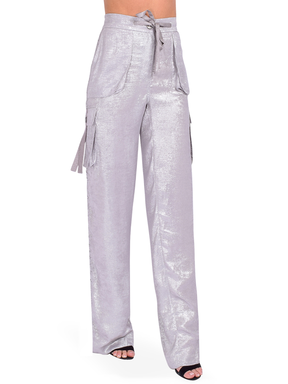 LE SUPERBE Glistening Santa Cruz Pant in Starlight Silver Side View