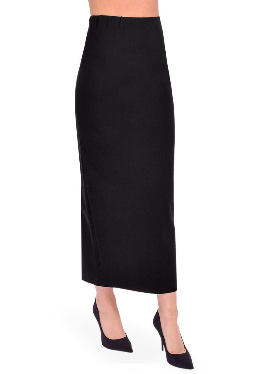LAMARQUE Hellanda Knit Maxi Skirt in Black Side View 