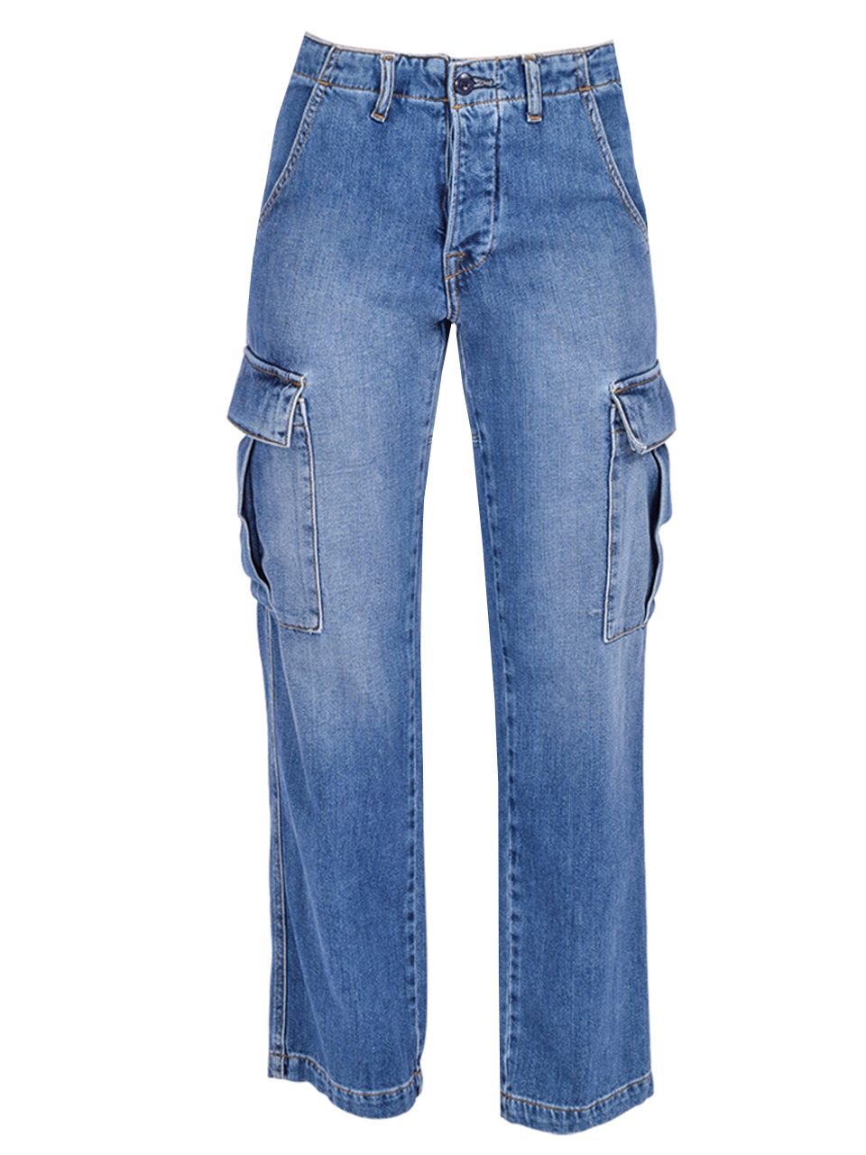 NSF Bennett Relaxed Cargo Jean in Blue Product Shot 