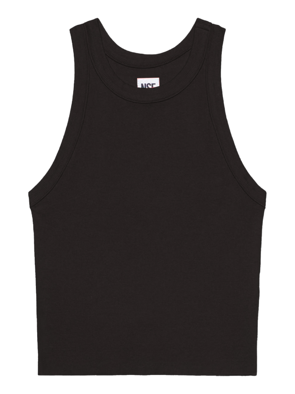 NSF Amaya Crop Rib Tank in Black Product Shot 
