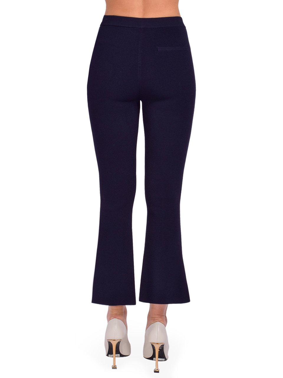 3.1 Phillip Lim Compact Cropped Kick Flare Pant in Midnight Back View 