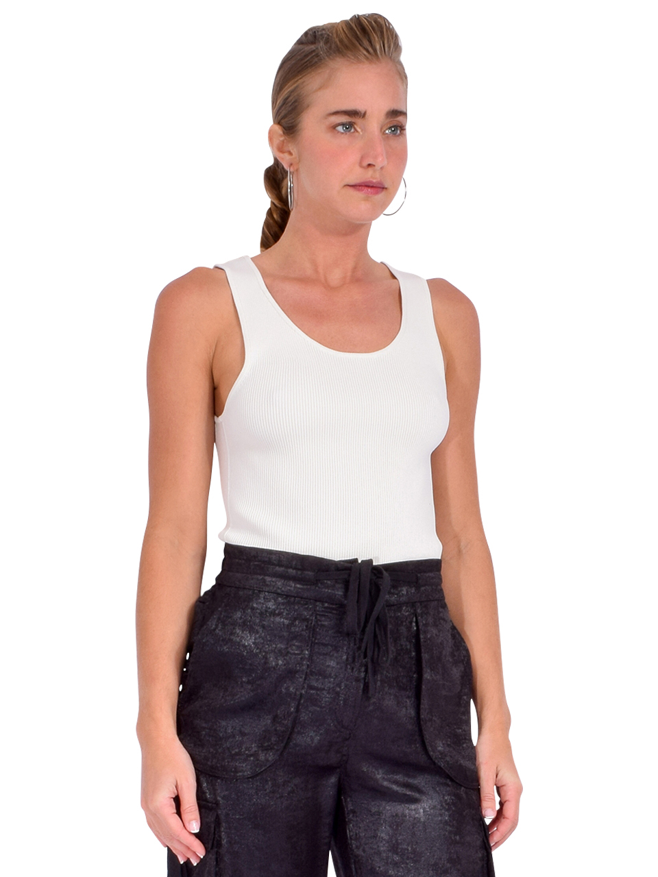 3.1 Phillip Lim Compact Rib Layering Tank in Ivory Side View 