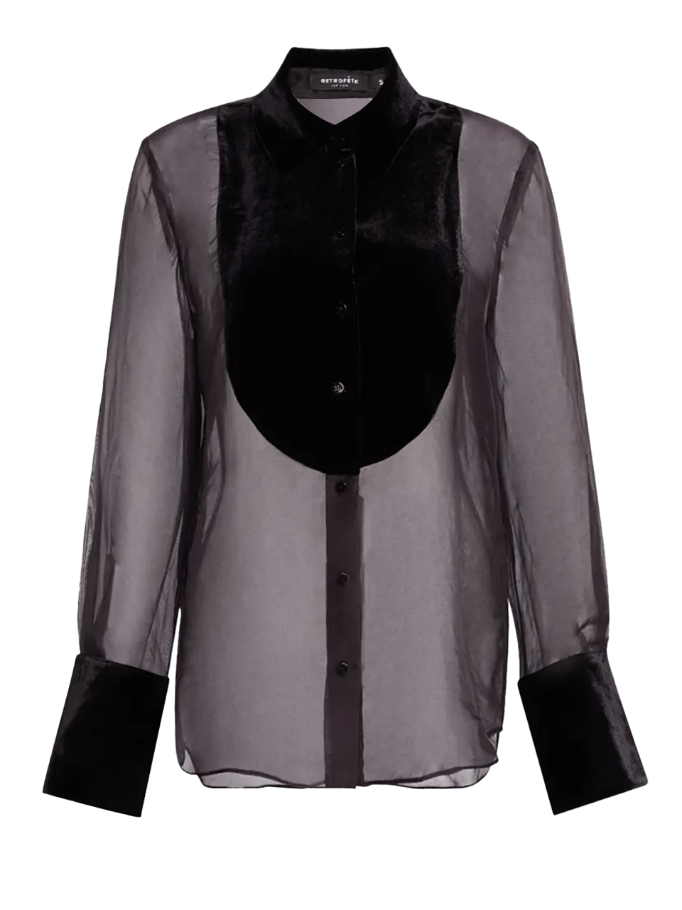RETROFETE Liana Silk Blouse in Black Product Shot 