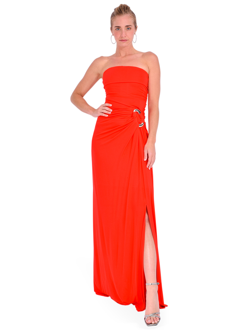 SIMKHAI Emma Bustier Gown in Fiery Red