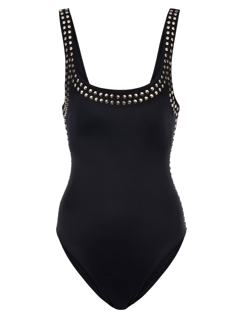 SIMKHAI Mercedes Embellished Scoop Neck One Piece Product Shot 


