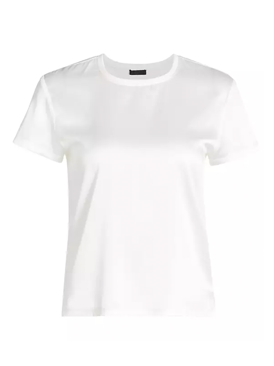 ATM Silk Blend Crew Neck Tee in White Product Shot 