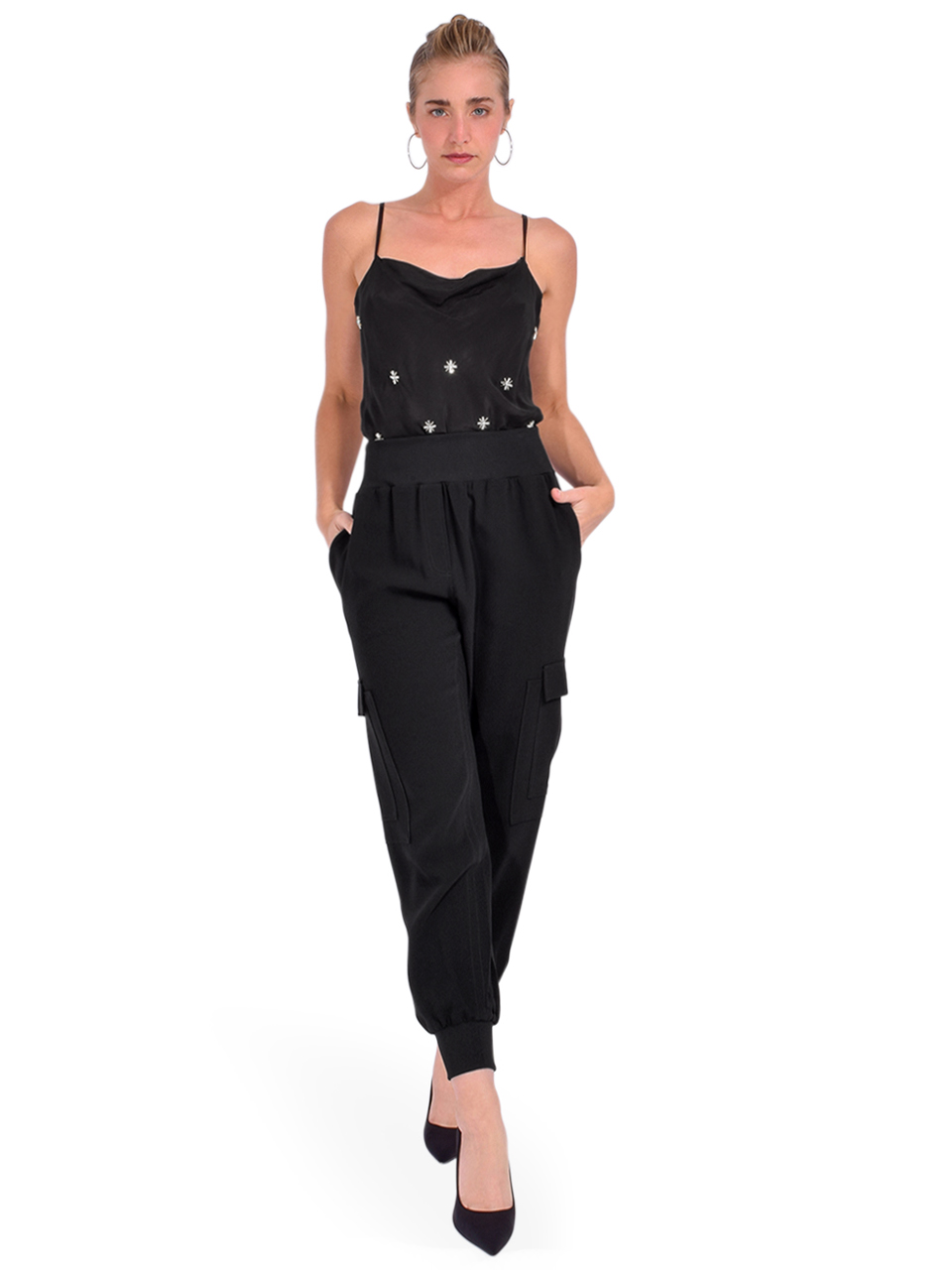 Cinq a Sept Crepe Giles Pants in Black Full Outfit 
