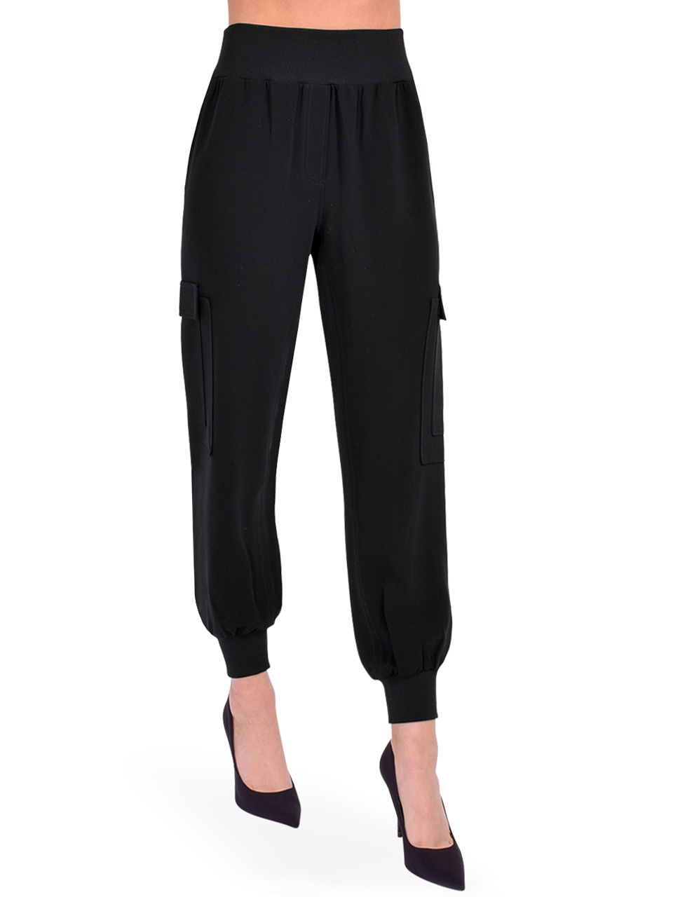 Cinq a Sept Crepe Giles Pants in Black Side View 