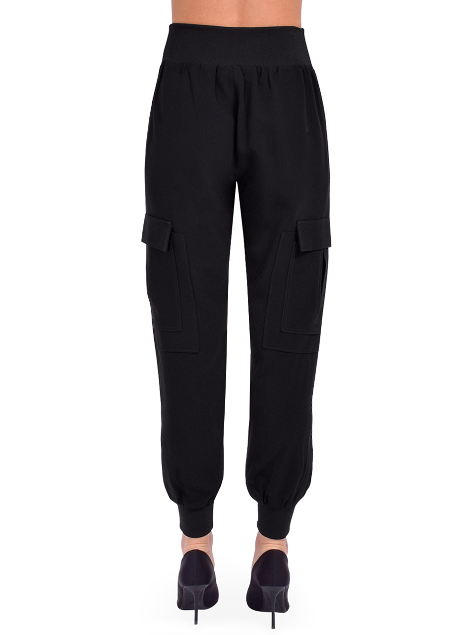 Cinq a Sept Crepe Giles Pants in Black Back View 