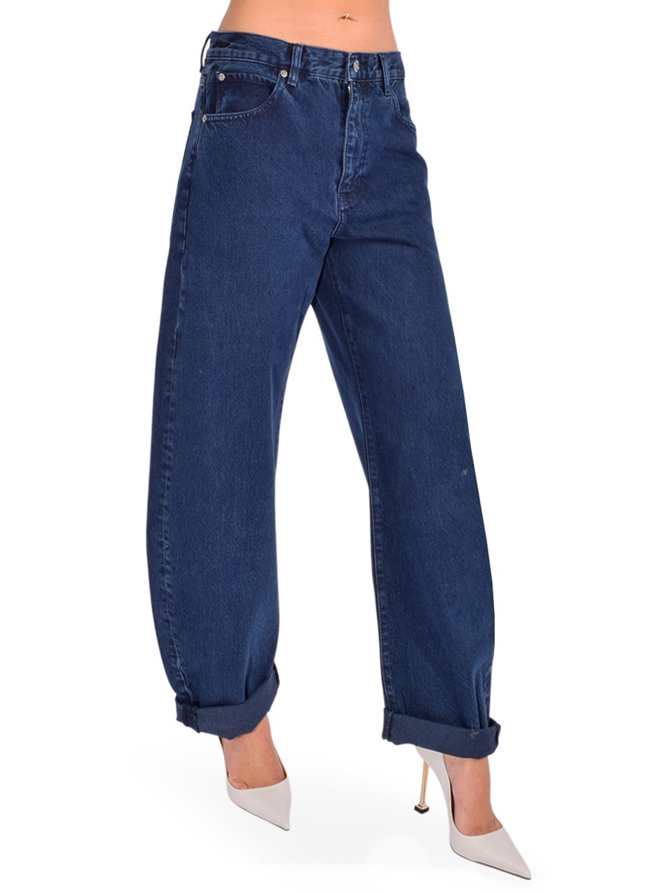 FRAME The Bubble Jean in Dorado Blue Side View 