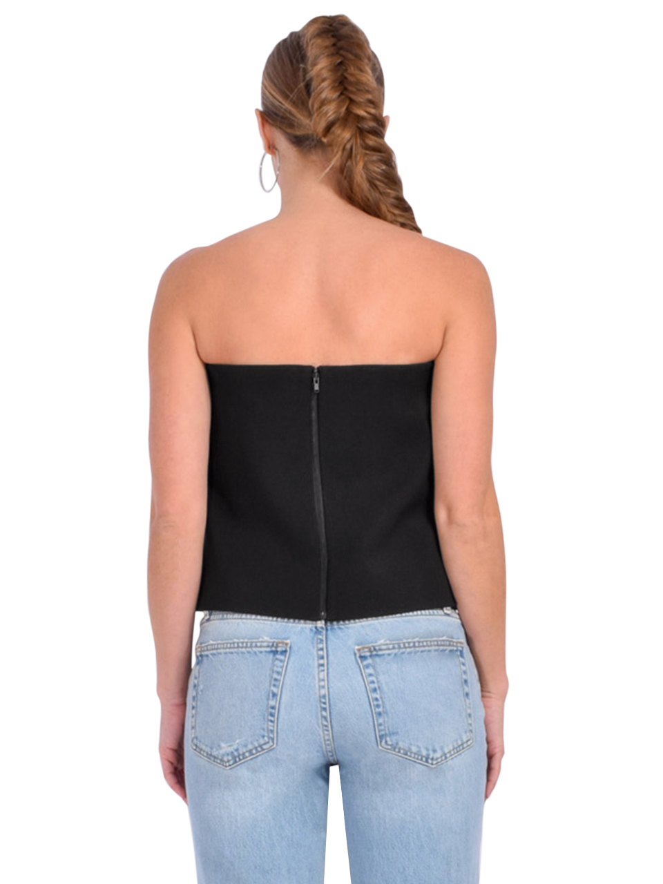 Self-Portrait Black Crepe Bandeau Top Back View 

