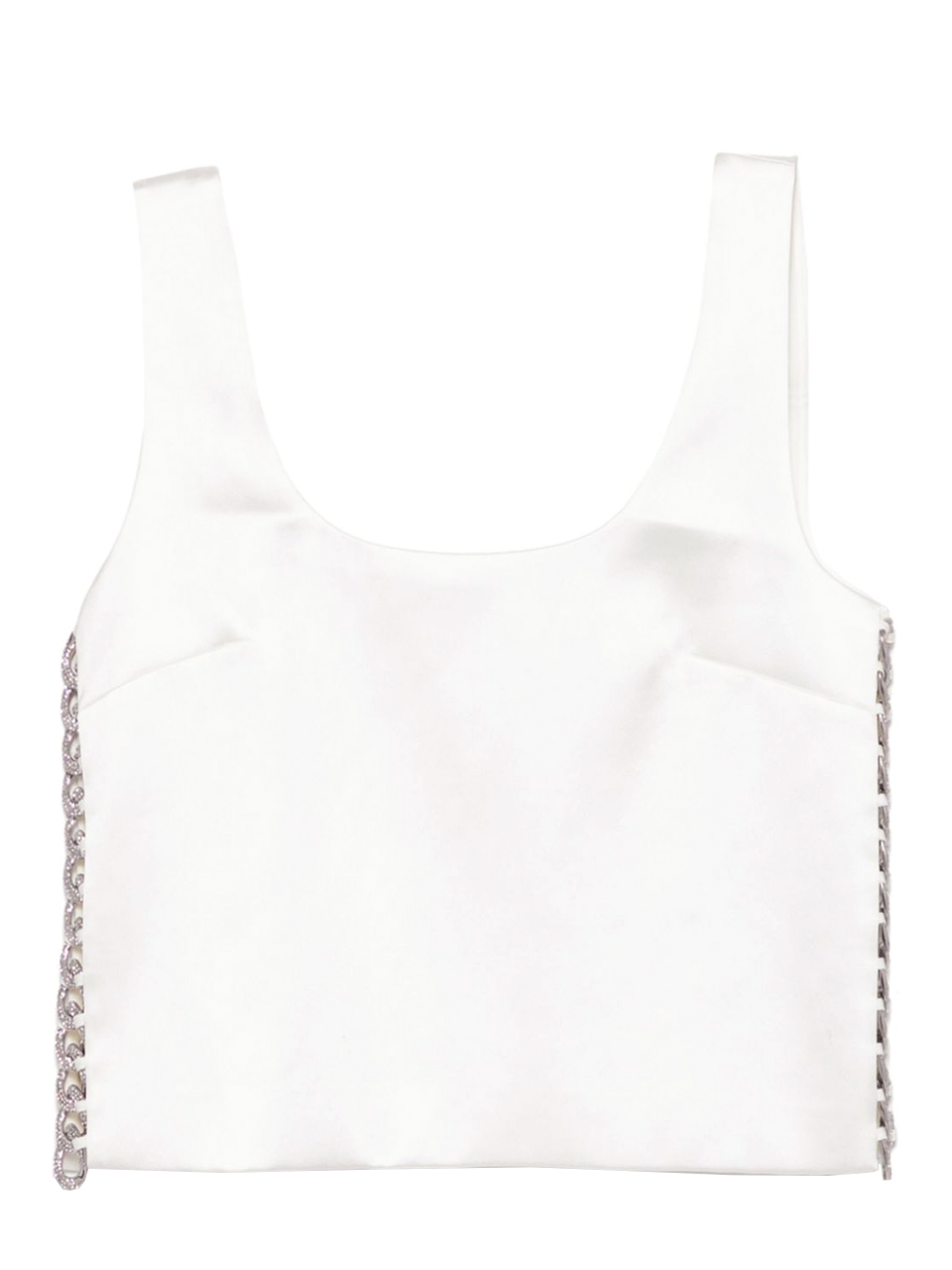 Self-Portrait White Bonded Satin Vest Product Shot 