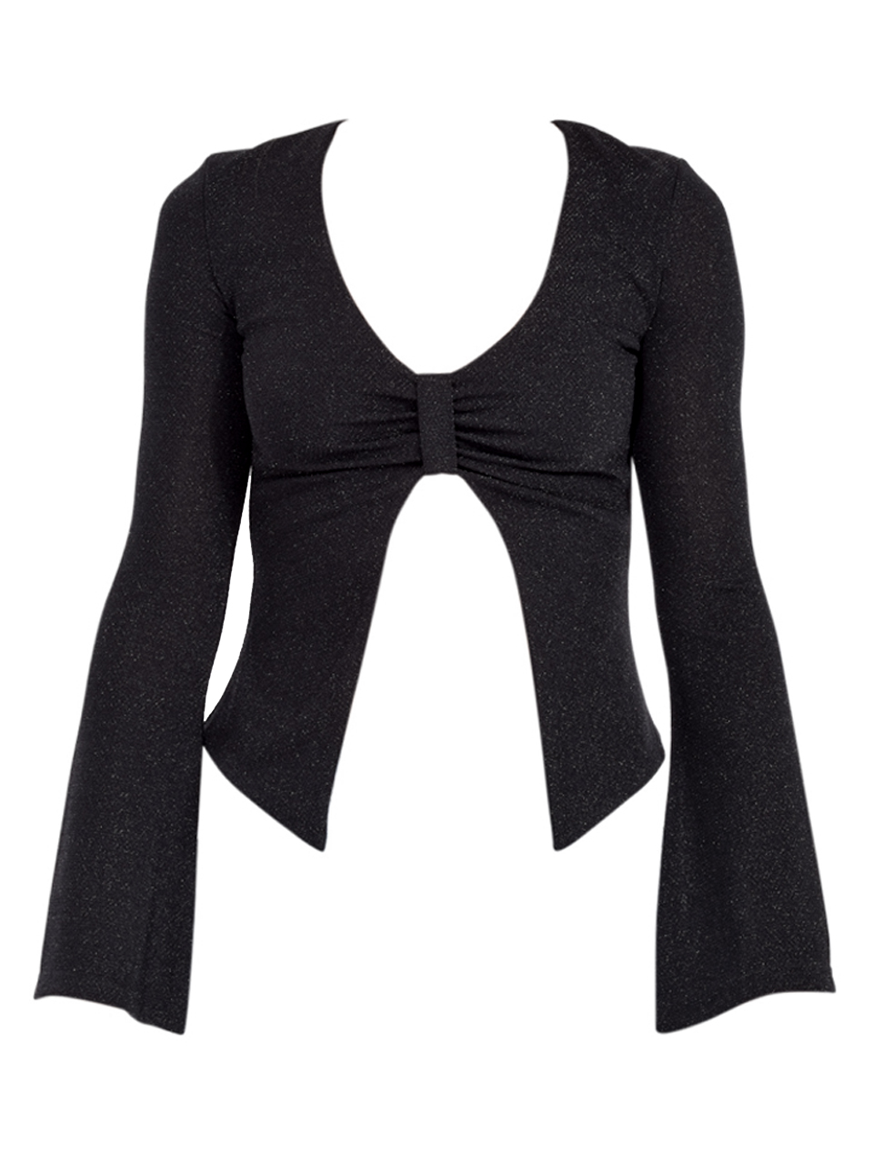 LAMARQUE Elsie Lurex Knit Top in Black Product Shot 
