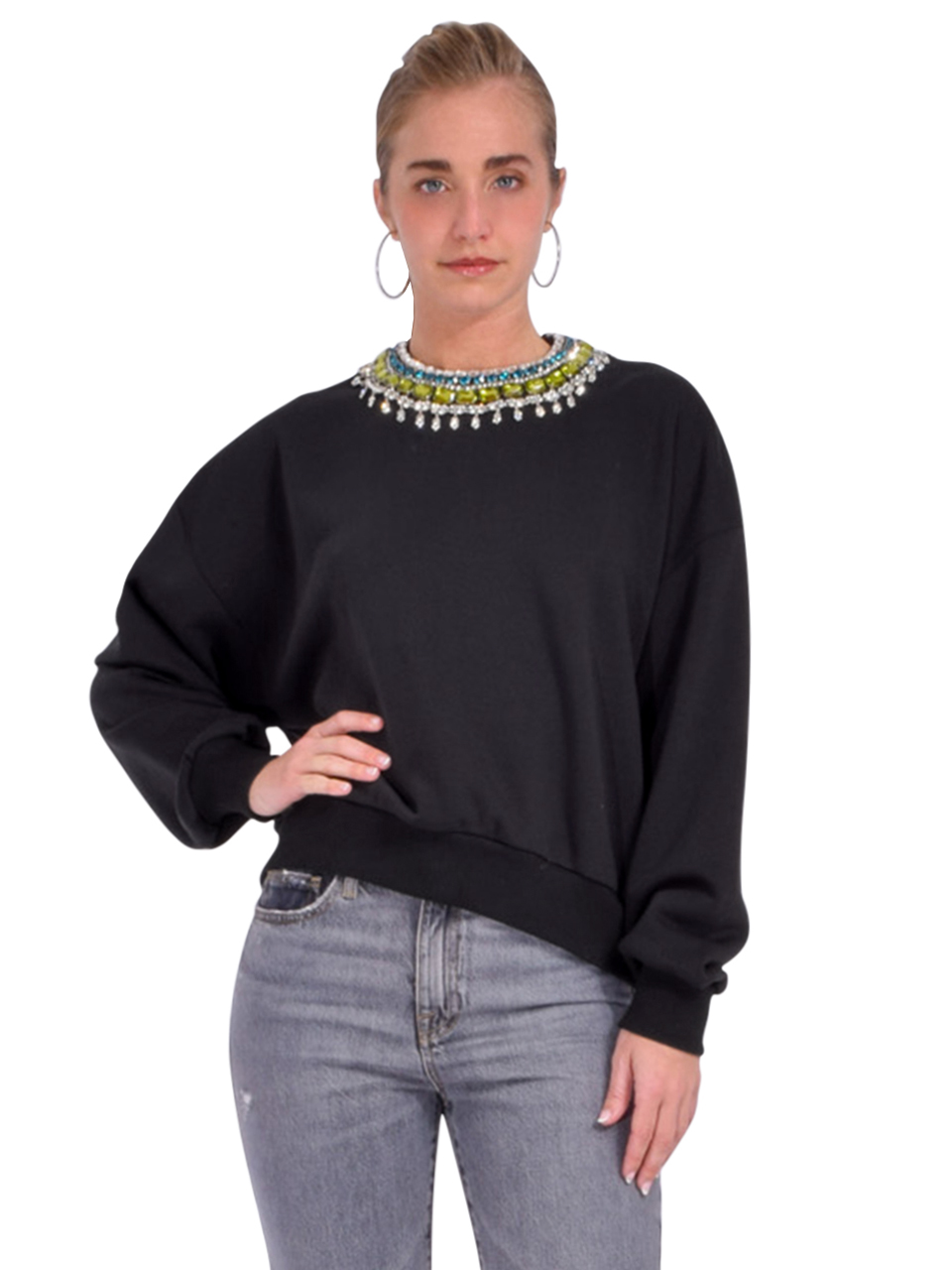 その他 brandy American CINQ A SEPT Stacked Necklace Brandy Pullover in Black
