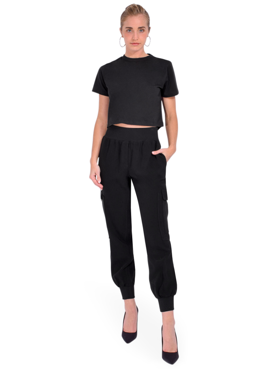 Sold Out NYC The Cropped Perfect Tee In Black Full Outfit 