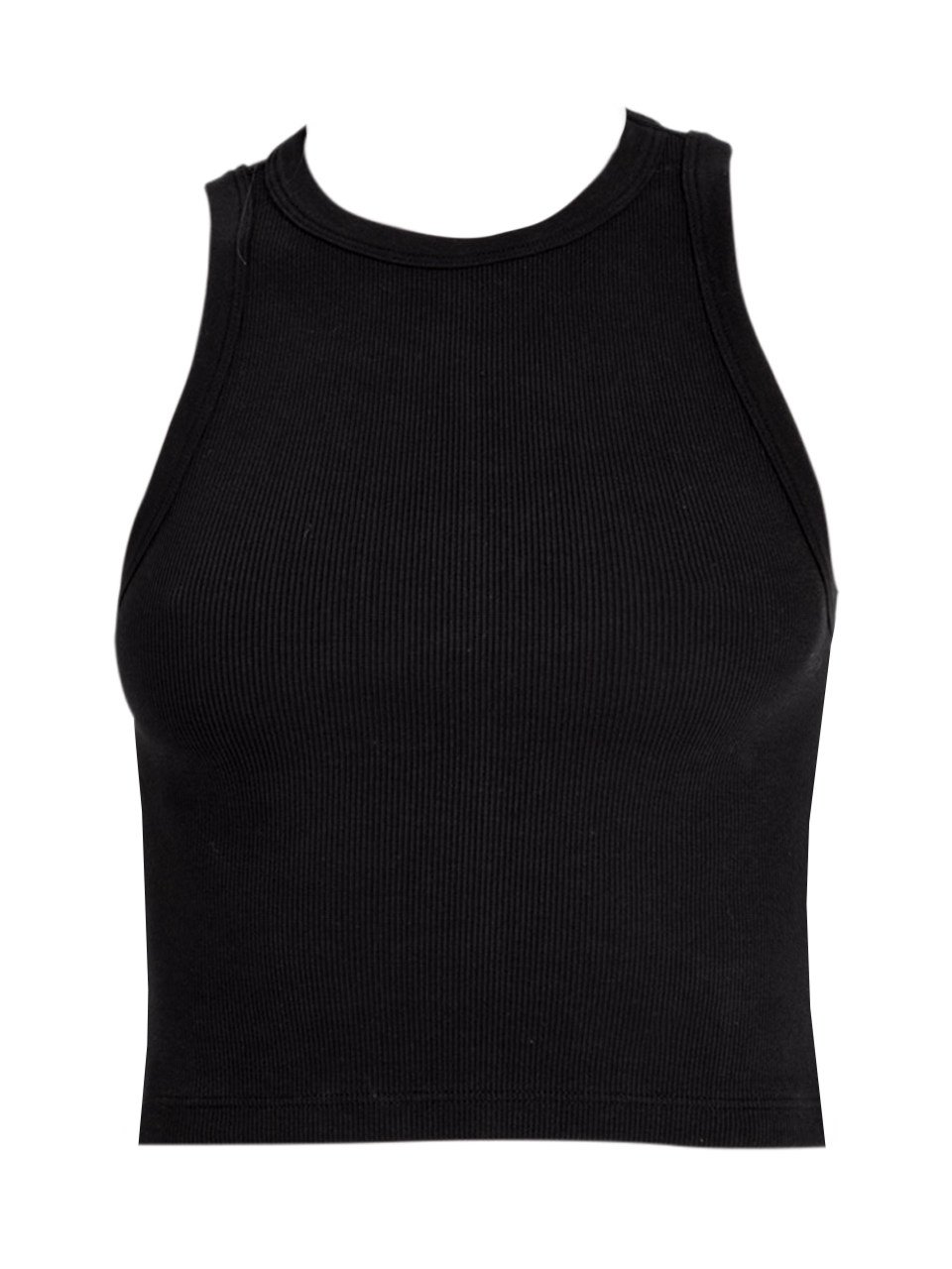 Sold Out NYC The Cropped Not So Basic Tank in Black Product Shot 