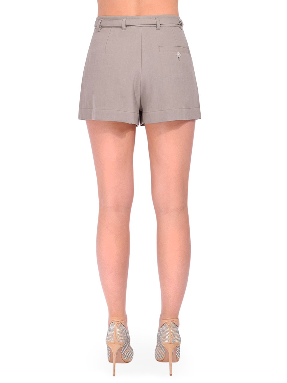 3.1 Phillip Lim Tailor Pleated Shorts in Stone Gray Back View 