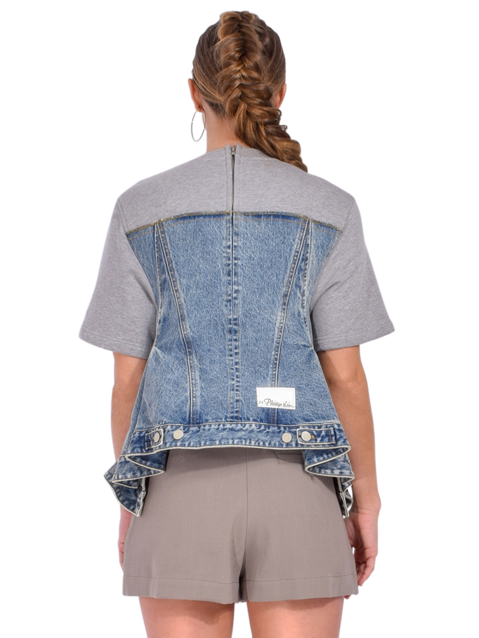 【3.1 Phillip Lim】Flounce Hybrid Denim Top Flounce Hem Hybrid Denim Top – 3.1 Phillip Lim