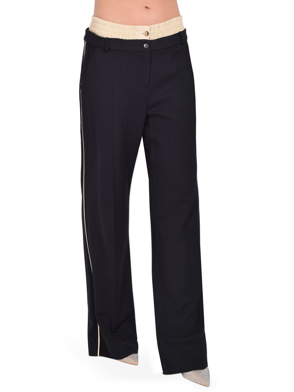 BA&SH Gigi Wide-leg Pants in Noir Side View 