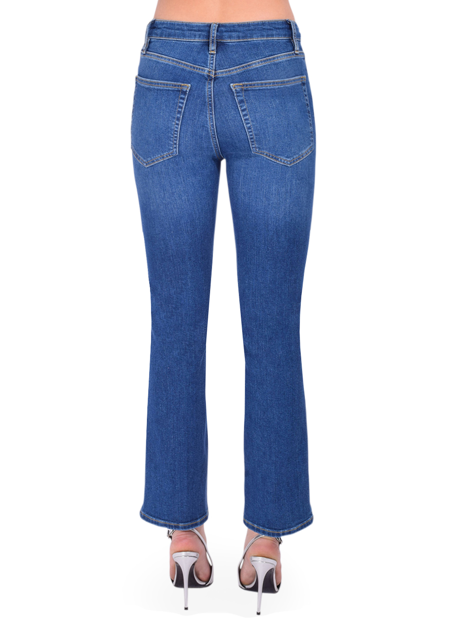FRAME The Reboot Crop in Femma Blue Back View 