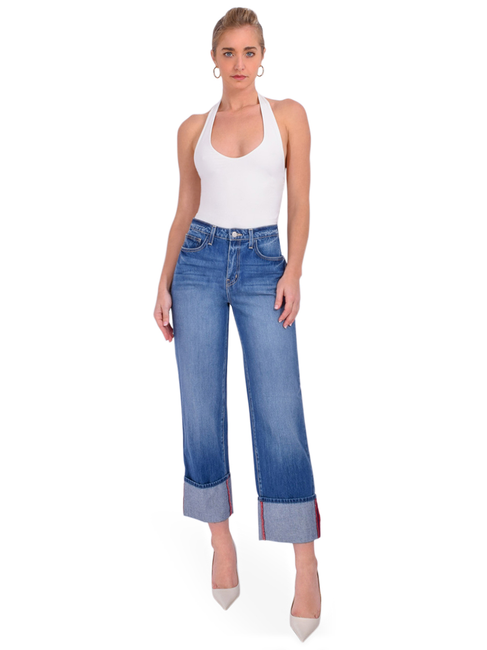 L'Agence Leighton Cuffed Stovepipe Jean Full Outfit 