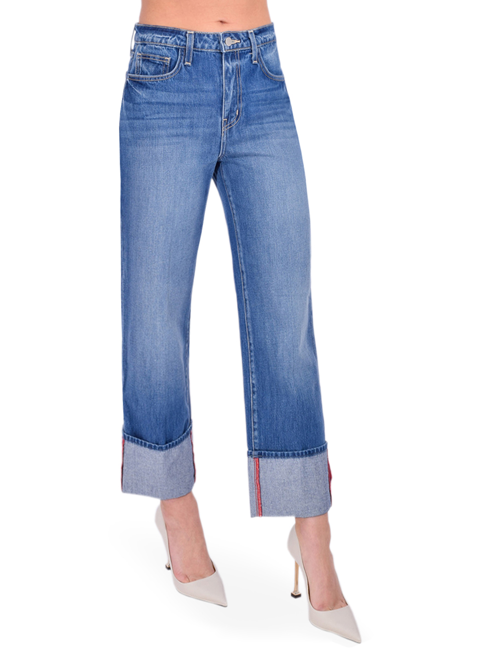 L'Agence Leighton Cuffed Stovepipe Jean Side View 