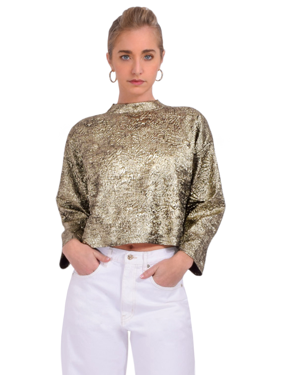 BA&SH Beryl Top In Gold Front View 
