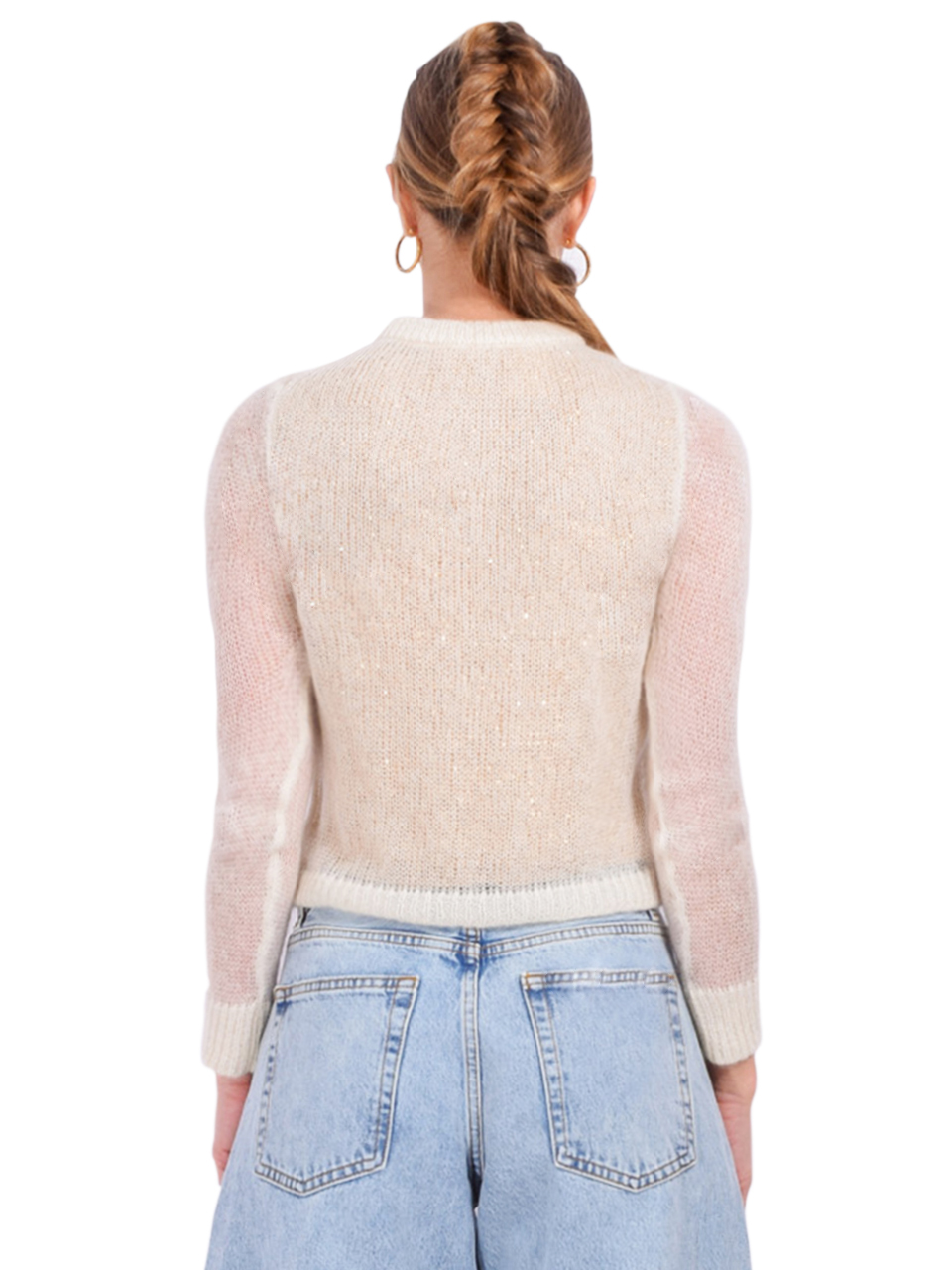 BA&SH Diego Sweater in Ecru Back View 