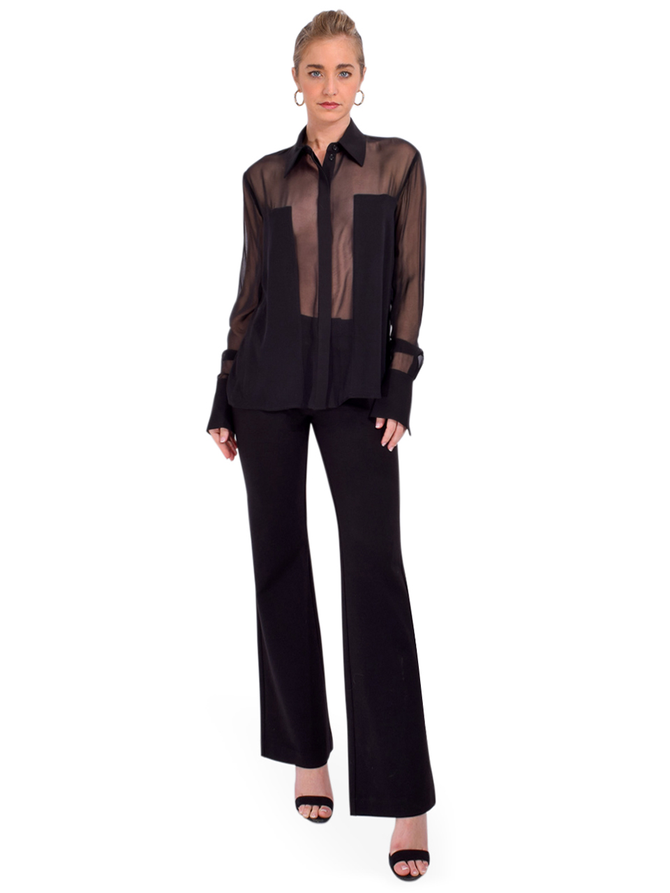 SANS FAFF Flore Silk Shirt in Black Full Outfit 