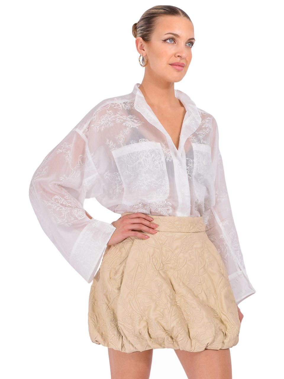 Munthe Fortunato Top in White Side View 