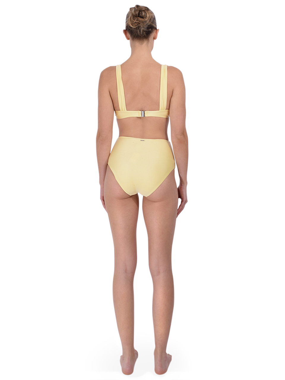 SIMKHAI Teya Anniston High Waist Ruched Bikini Back View 