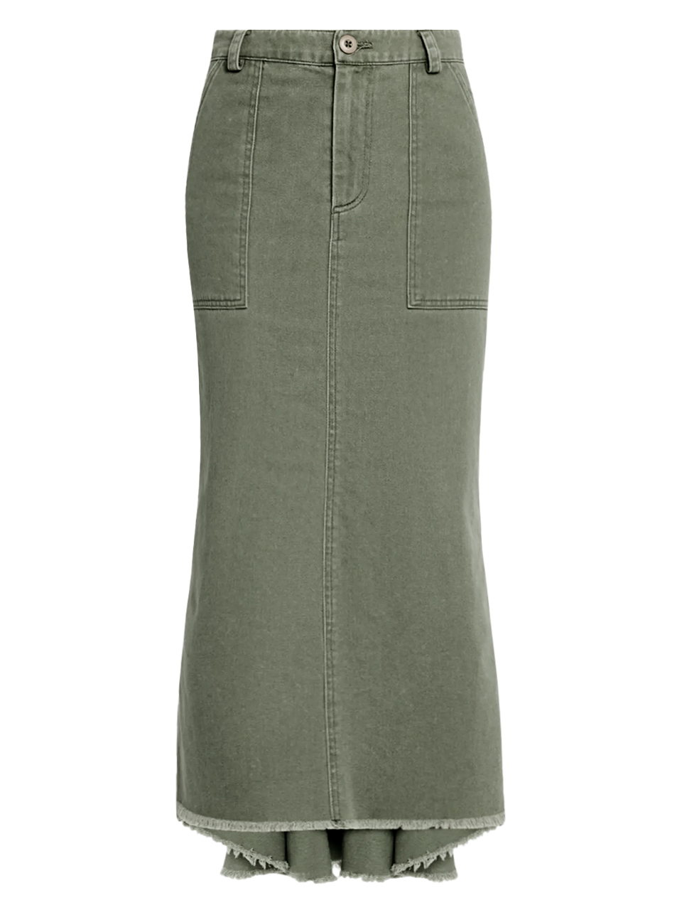 LE SUPERBE Very Mindful Denim Midi Skirt in Product Shot 