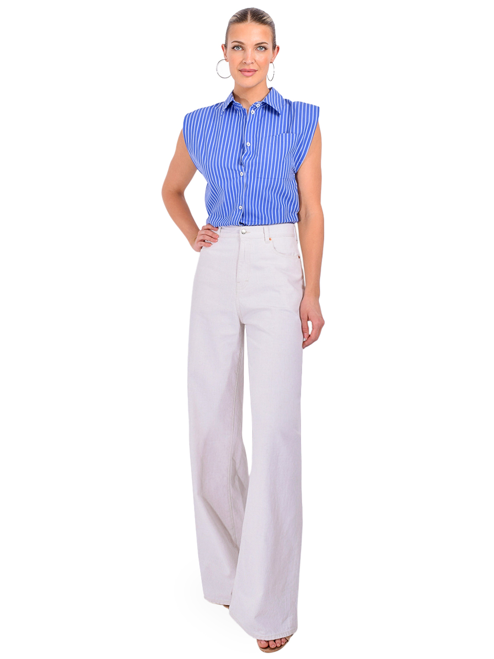 Bellerose Vintage Parthe Jeans in White Full Outfit 