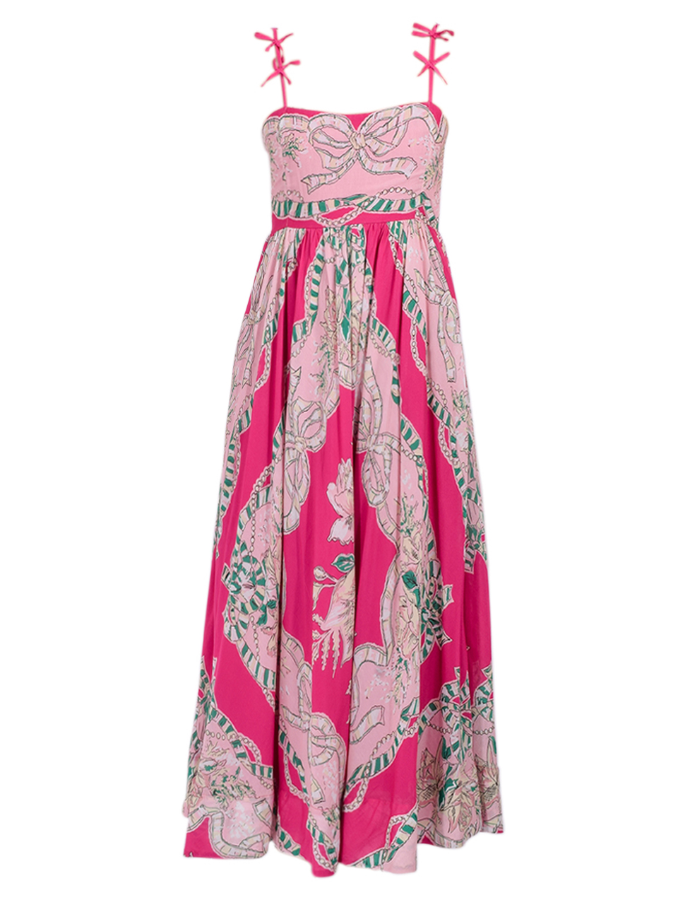 LOVE THE LABEL Ryah Midi Dress in Belle Bow Print Product Shot 

