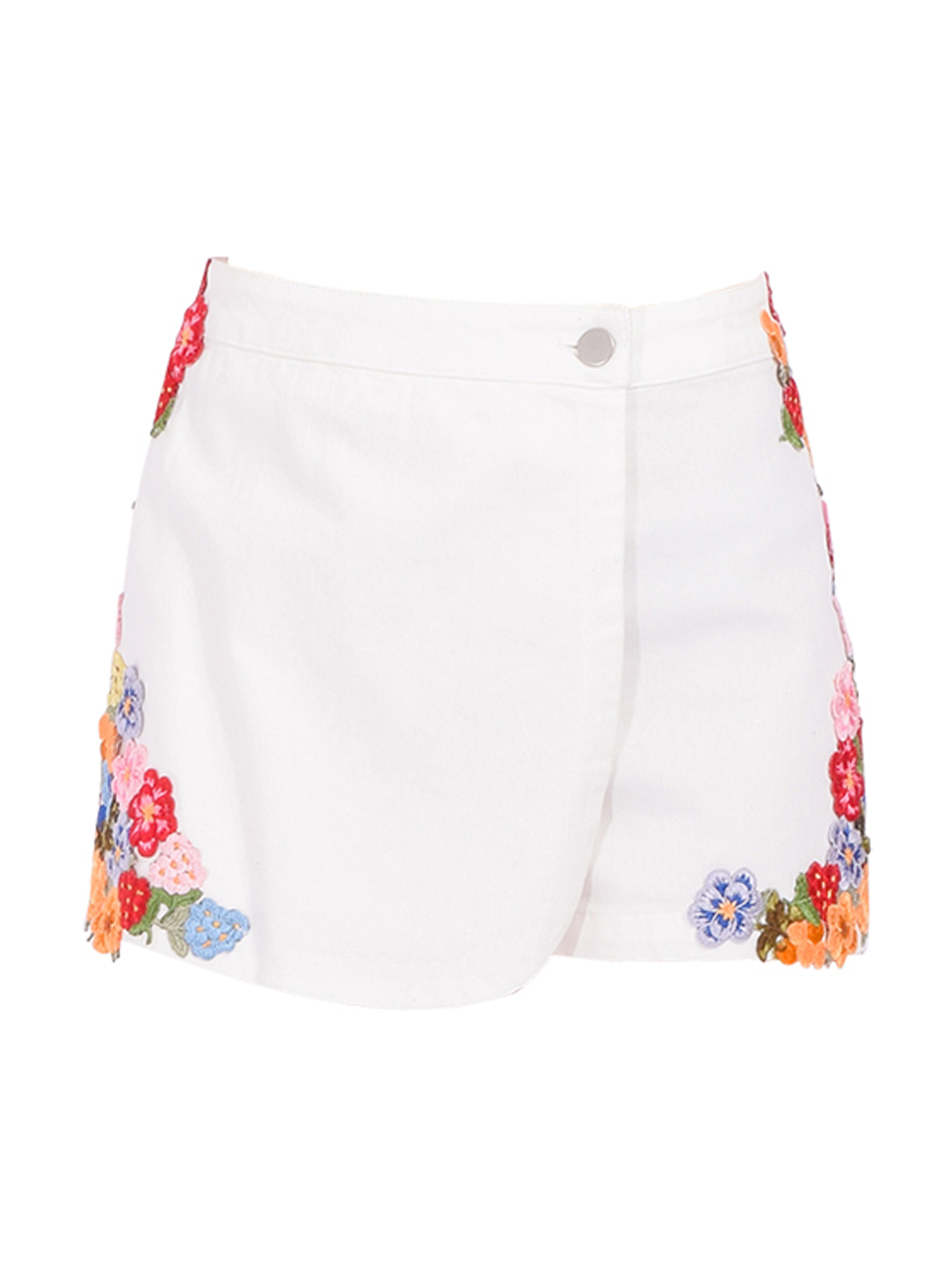 LOVE THE LABEL Marie Floral Embroidered Skort in White