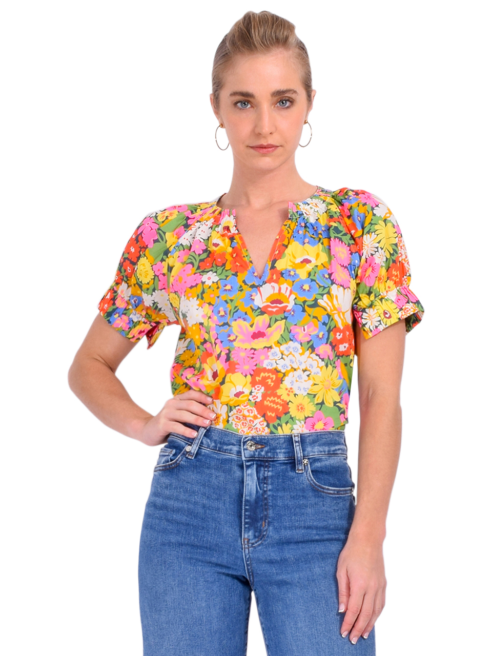 LOVE THE LABEL Dawson Top in Lordethorpe Print Front View 