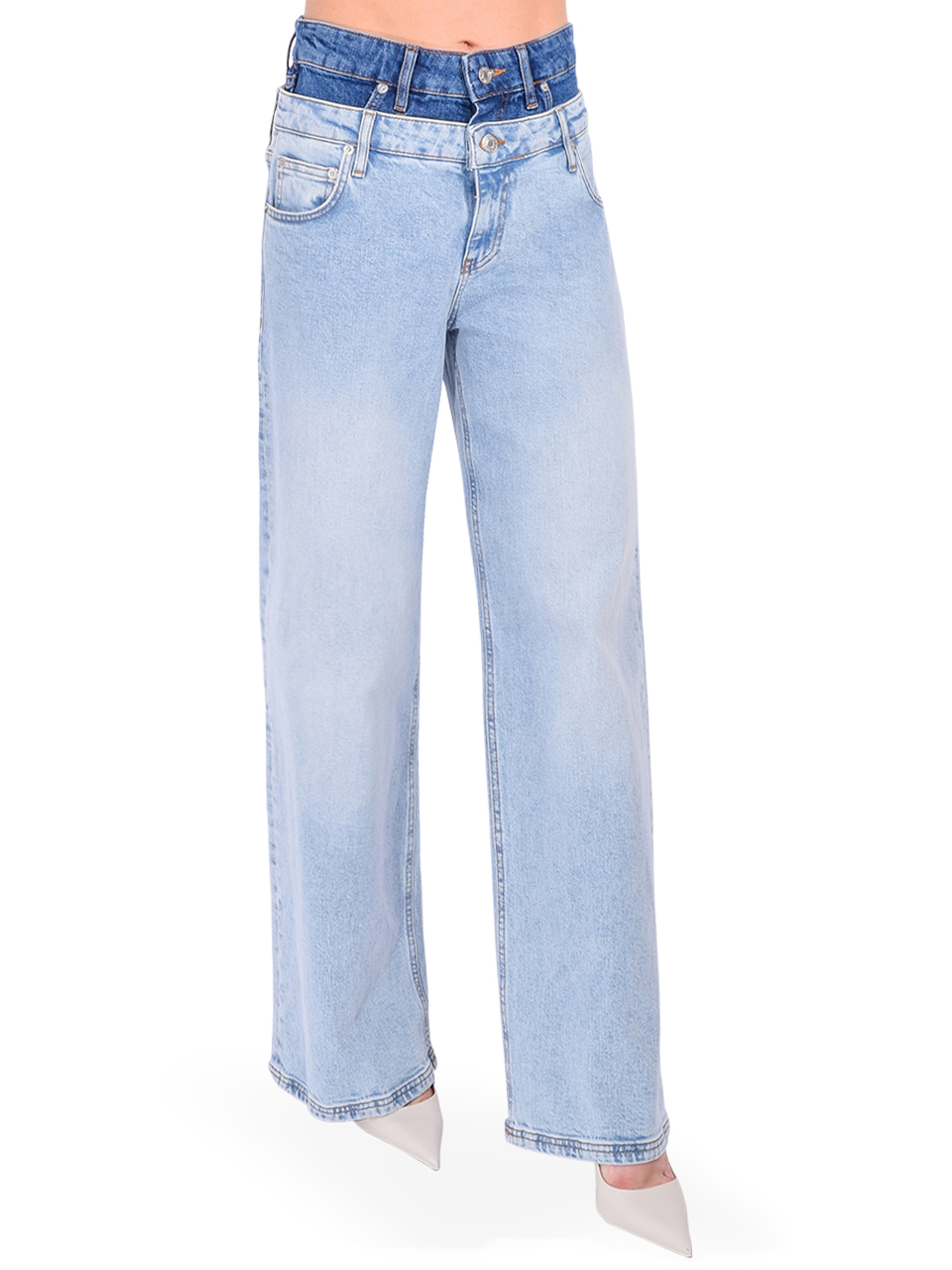 SIMKHAI Kove Double Waistband Jean Side View 