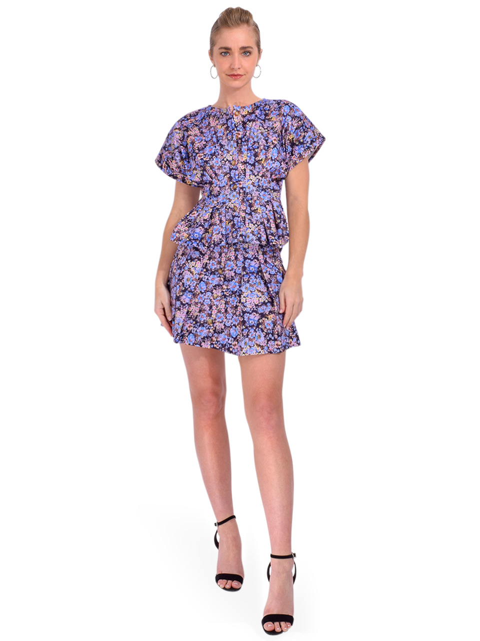 KIKA VARGAS Rebe Skirt in Lavender Garden Cotton Full Outfit 