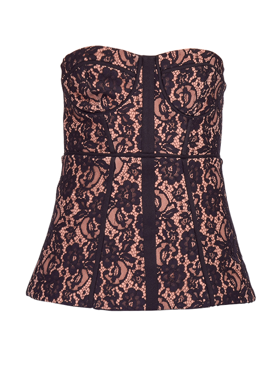 CAMI NYC Vega Strapless Lace Corset in Black Product Shot 