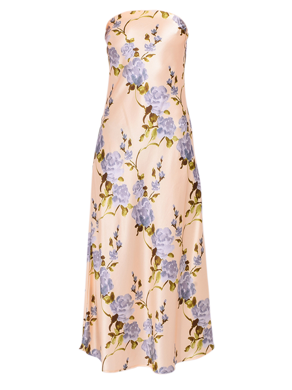 CAMI NYC Noelle Strapless Slip Dress in Moon Flower Watercolor Product Shot 